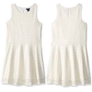 Tommy Hilfiger Girls' Sheer Directional Stripe Dress Sz M